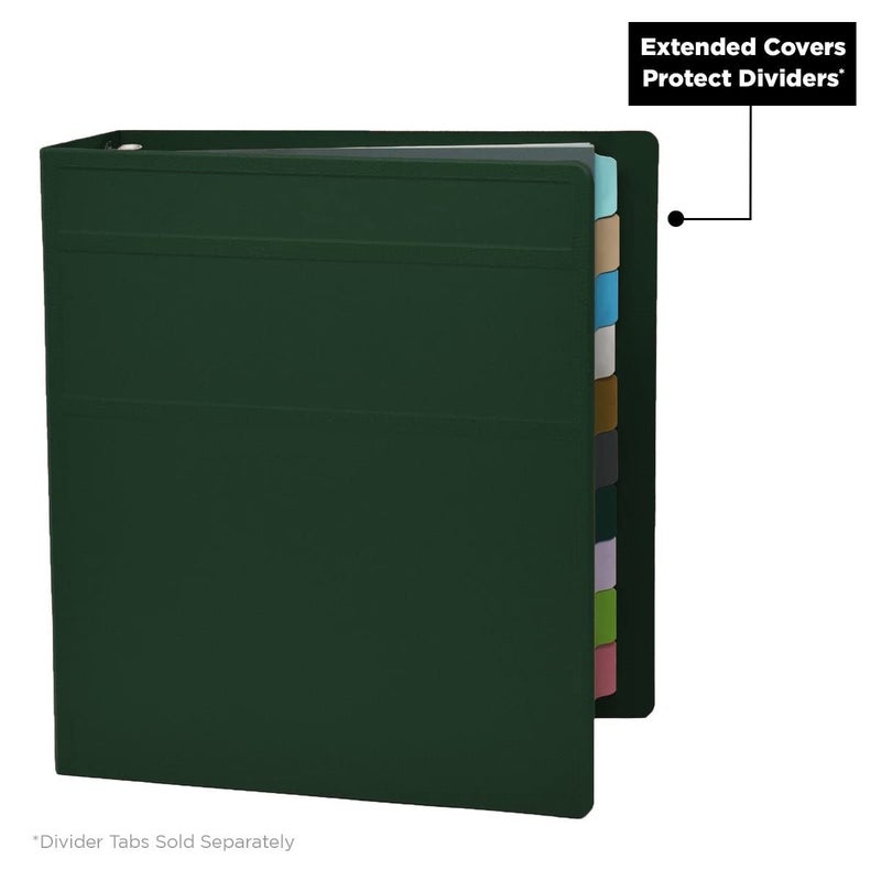 Carstens 3-Inch Heavy Duty 3-Ring Binder - Side Opening, Forest Green, Durable Plastic, Precision No-Gap Rings, Waterproof Cover, No Pockets, Holds 400 US Letter Sheets, BPA-Free Made in USA (1738-3R) - Image 3